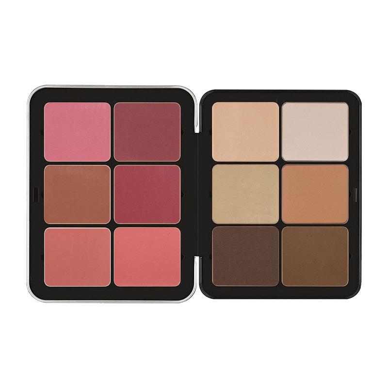 12-Color Blush Iron Box Matte Pearlescent Rouge Makeup Highlight Grooming Plate