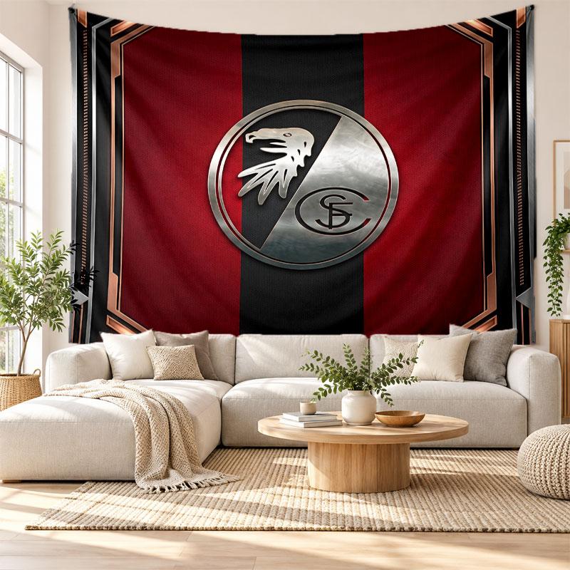 SC Freiburg FC Wall Tapestry, Soft Fabric Wall Hanging, Decorative Backdrop For Bedroom Home Wall Art