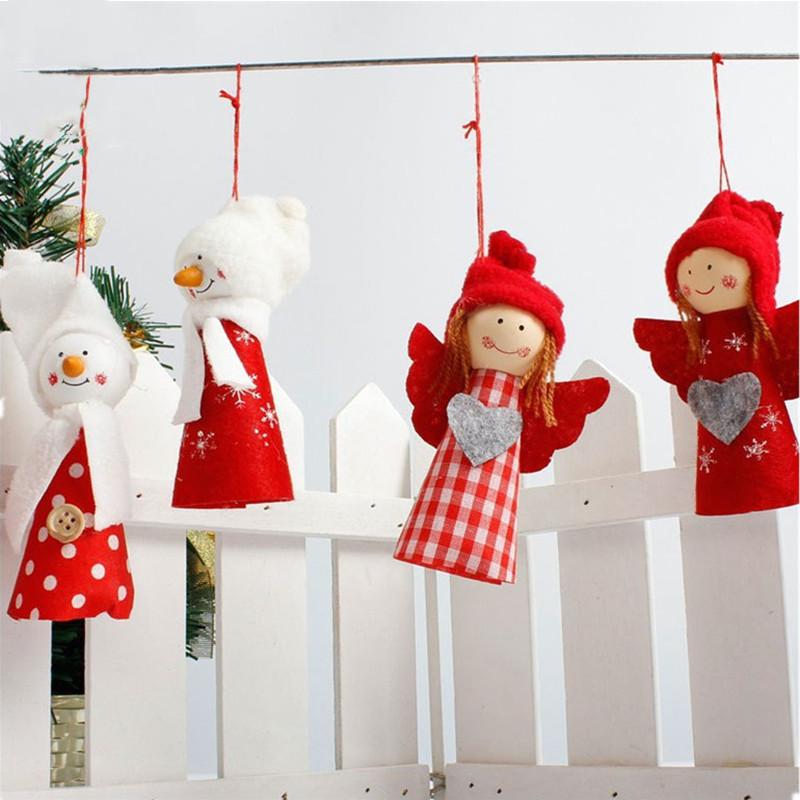 Pandantiv Păpușă din Pânză de Crăciun Mini Decor Pom de Crăciun Înger Moș Crăciun Om de Zăpadă Ornament Păpușă de Crăciun Decorațiune de Crăciun pentru Casă