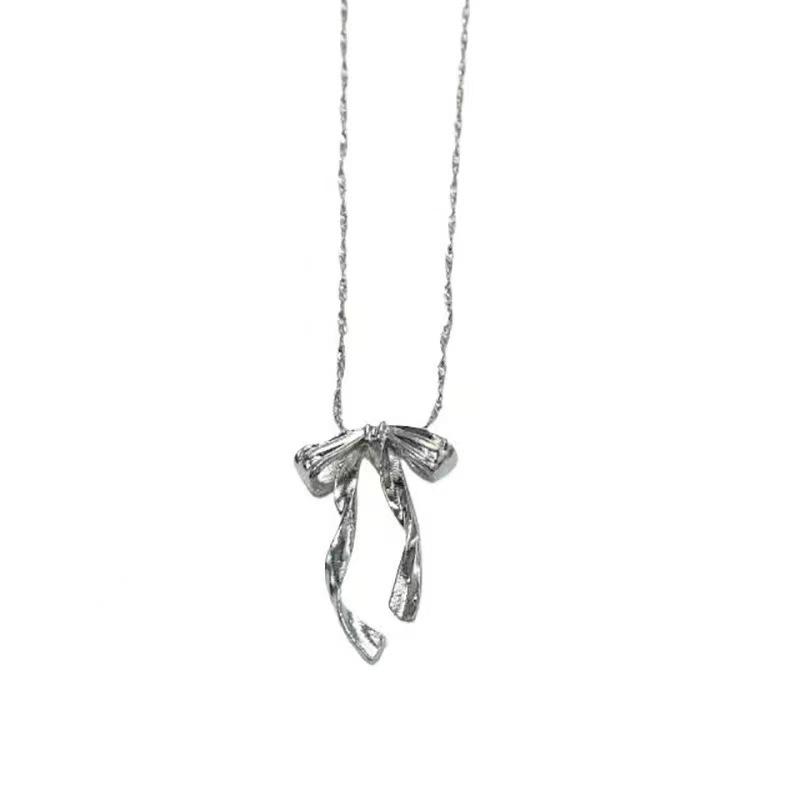 

Simple bow necklace women s versatile collarbone chain niche design temperament neck chain necklace accessories