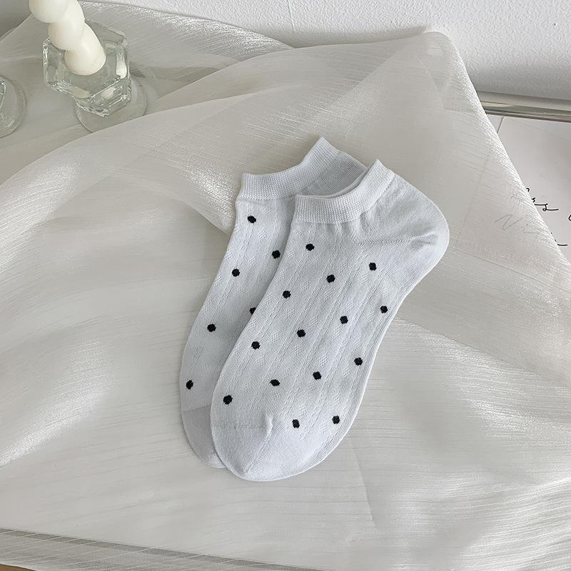 

Женские тонкие носки-подследники в горошек для весны и лета, свежие и легкие носки-лодочки с низкой посадкой, удобные и дышащие хлопковые носки 1 pair
