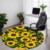 1pc Sunflower Field Office Round Area Rug, Under Office Chairs Bedroom Living Room Home Decor, Room Deco