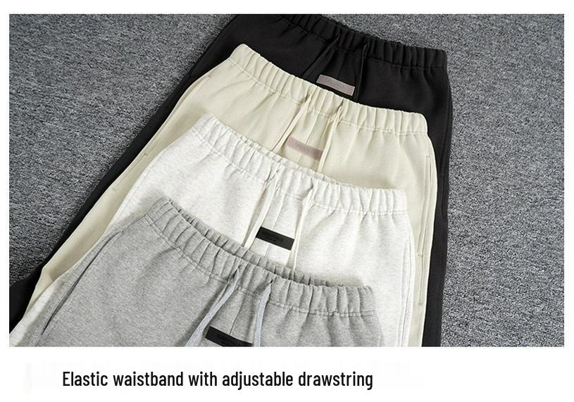 ESSENTIALS 1977 FOG Pantaloni Sportivi Casual Larghi alla Moda High Street con Velluto