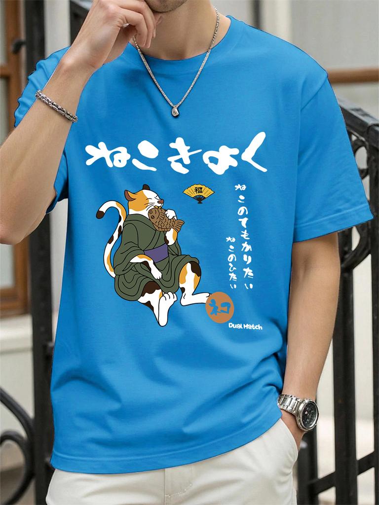 Original Japanese Retro Cat Printed TShirts Womens Summer Cotton Tops ONeck Soft Loose Short Sleeve T Shirt Casual Clothes