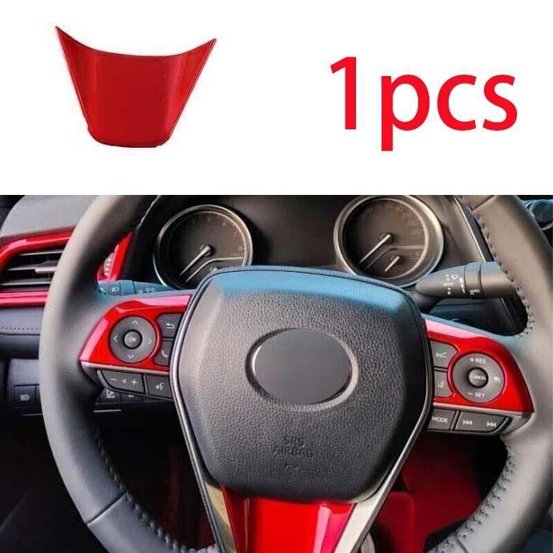 For Toyota Camry 2018- Glossy Red Cover Trim Steering Wheel U Type Sheet 1PC