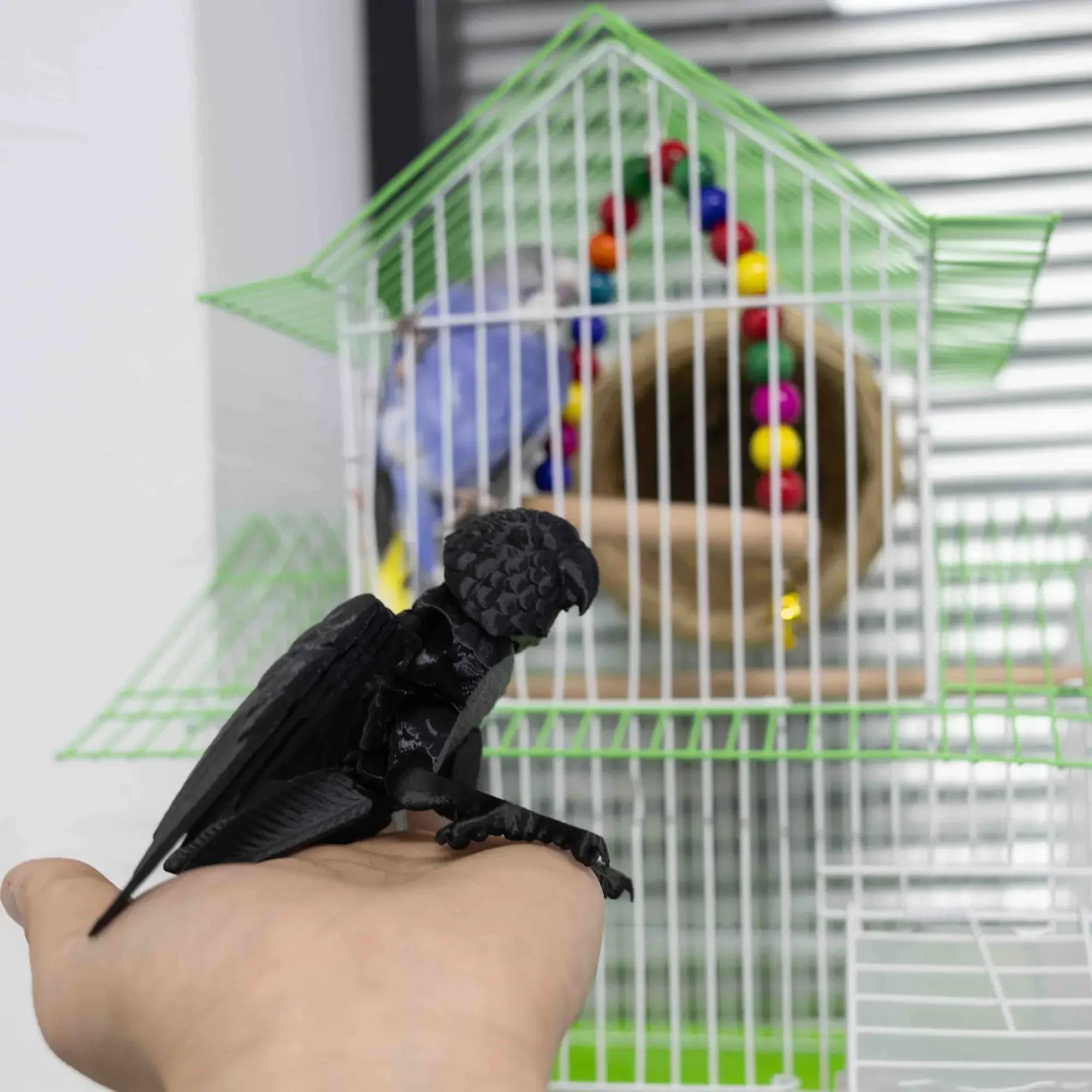 

Cute Simulation Parrot 3D Printing Model Virtual Pet Ornaments Hand Puppet Flexible Joints Movable Props For Animal Lovers Gifts