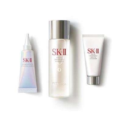 SK-II Official Store Skincare Set PiteraTM Infinite Aura Kit (Toner Cleanser Quasi-Drug Whitening Serum) Box Pore Care Moisturizing Anti-Aging Essence