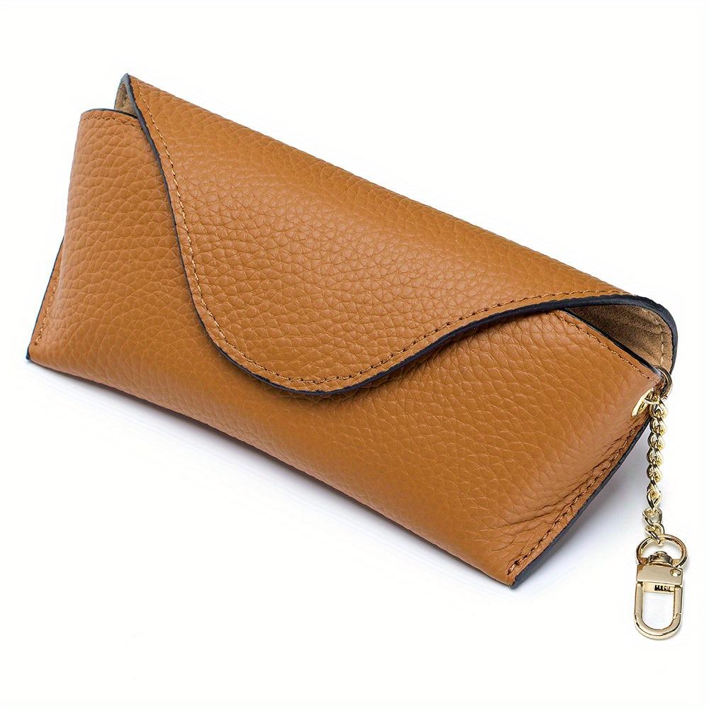 

Чехол для очков для чтения из натуральной кожи для мужчин и женщин, держатель для солнцезащитных очков из воловьей кожи, чехол для очков, футляр для очков, защита для очков коричневый