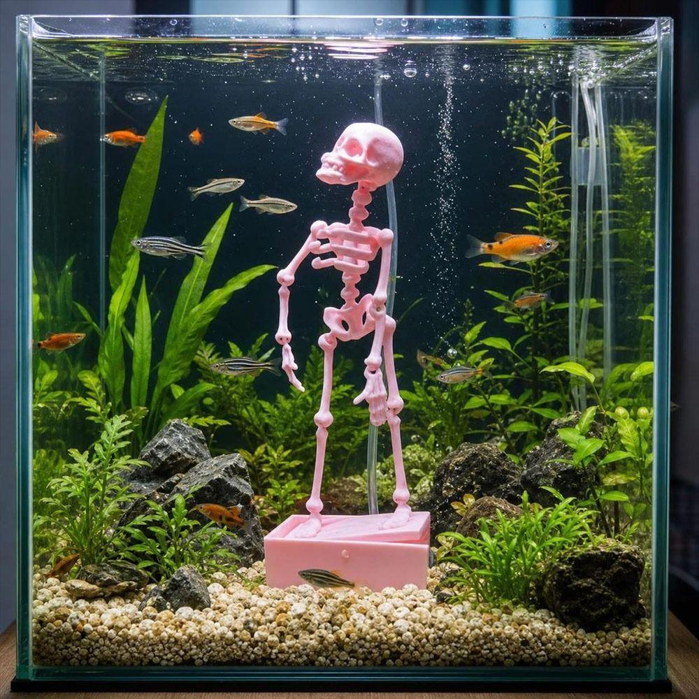 Luminous Dancing Skeleton Bubbler Bubble Activated Skeleton Air Stone Aquarium Landscaping