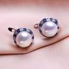 seniko 8-9mm Natural Freshwater Pearl Earrings Fashion Cubic Zirconia Clip Earrings For Women Girl Gift