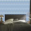 Striped Wallpaper White, Blue and Azure for Living Room and Bedroom 50x1000