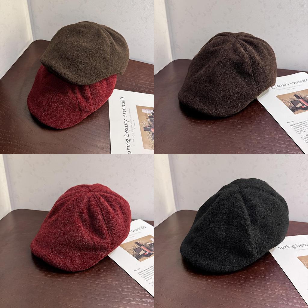 Classic Solid Color Womens Beret With Short Brim For Autumn Winter Fashion Accessory