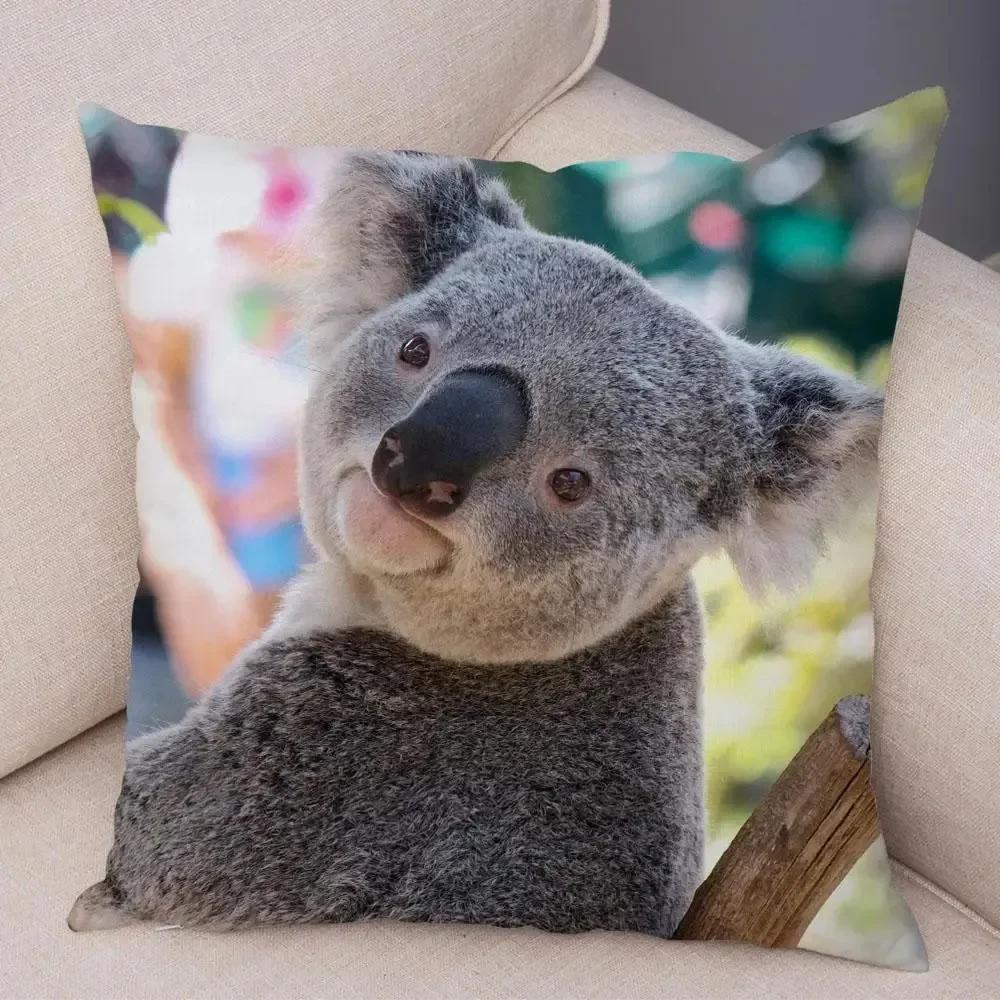 Cute Australian Koala Pillowcase Modern Home Bedroom Living Room Sofa Cushion Cover X Peach Skin Pillowcase