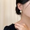 One-touch cubic king pearl drop ring honju hanbok earrings