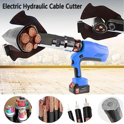 Battery-Powered Hydraulic Cable Cutter, 18V Electric Ratchet Cable Cutter, 120KN/160KN Electrical Wire Cutting Tool, Copper Cable Cutter for Cu/Al Cab