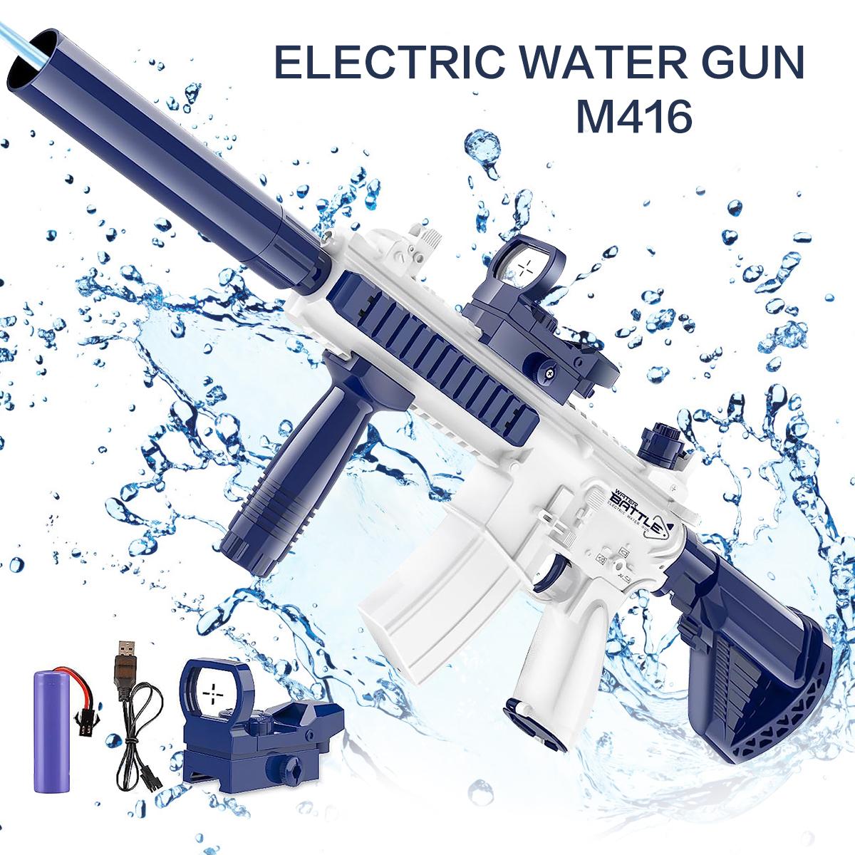 

Водяний пістолет M416, електричний пістолет, іграшка для стрільби, повністю автоматична літня стрілянина, пляжна розважальна іграшка для дітей, хлопчиків, дівчаток, дорослих, подарунок Style 1 рожевий