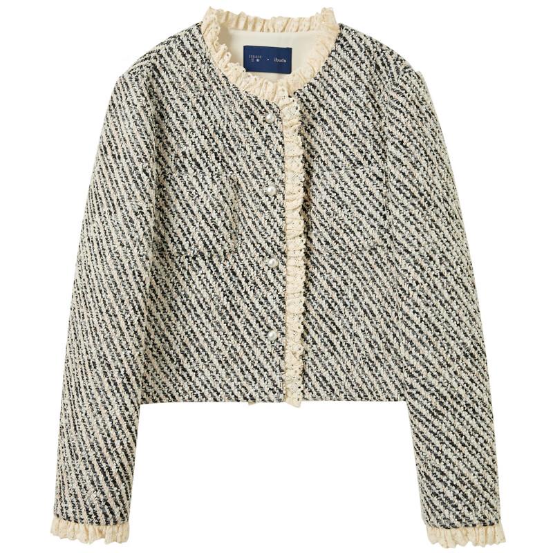 Sancai Women's Winter Short Fragrance Style Quilted Wool Coat