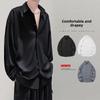 Korean Style Men's Black Long Sleeve Shirt – Trendy Handsome Jacket & Casual White Shirt for Spring/Autumn