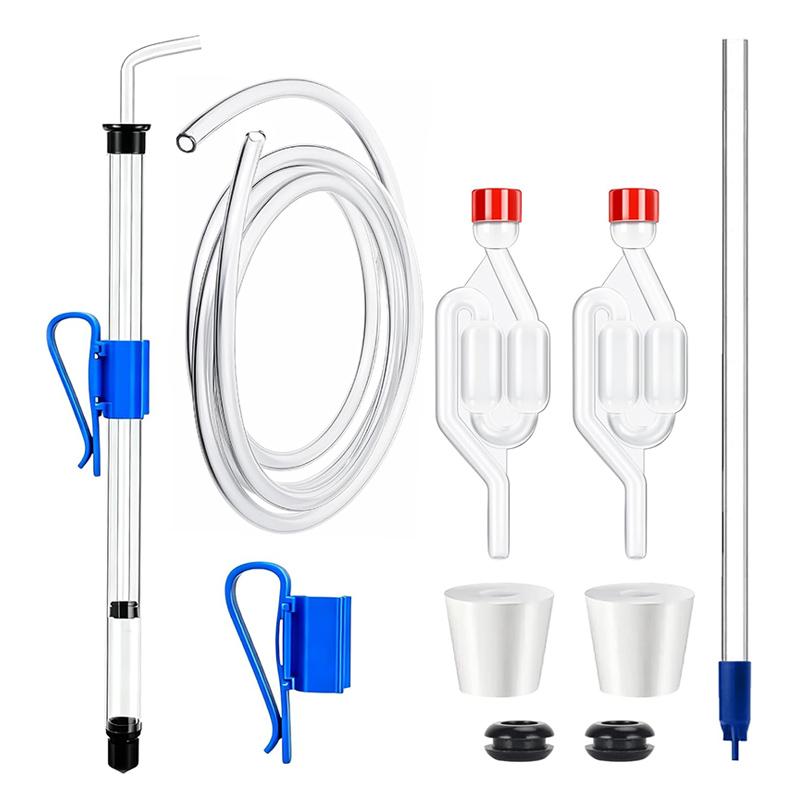 Auto Siphon for Wine Making,14" Wine Siphon with 3/8" Racking Cane, Bottling Wand,Effortless Bottling Fermentation Siphoning Kit