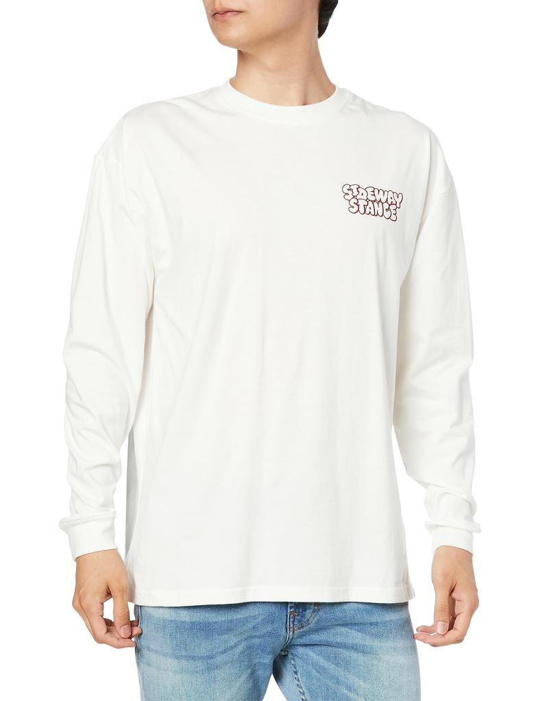 IMPROMES Casual SIDEWAYSTANCE Long Sleeve Character Logo Print T-Shirt, Men's, White