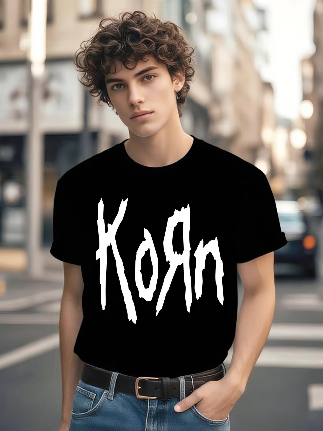 Korn Band Graphic T-shirt - Heavyweight 100% Cotton Crew Neck Tee XXL