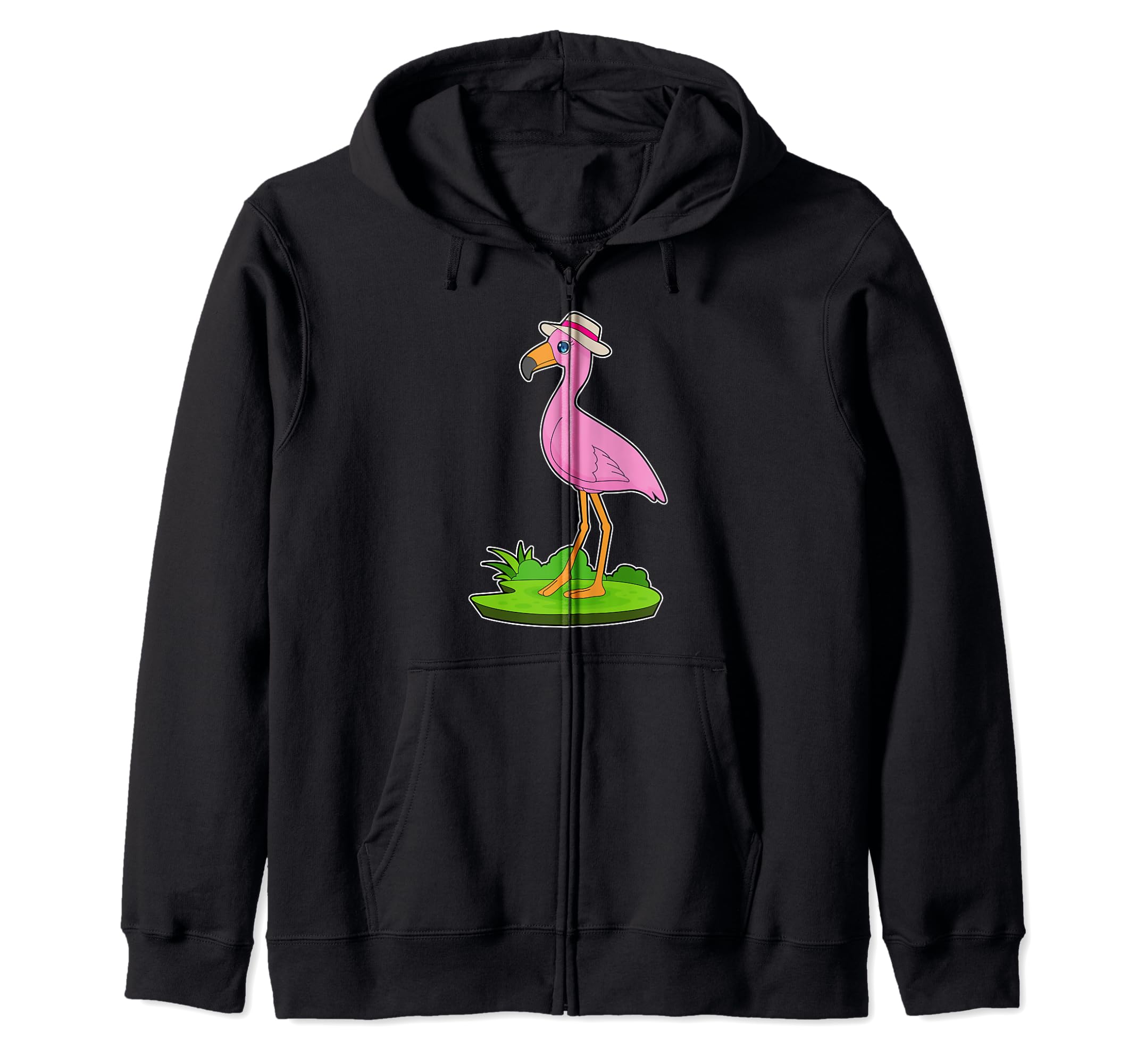 

Flamingo hat zip hoodie