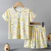 2-Piece Children's Summer Cute Cartoon Printed Short-Sleeved Shorts Set for Boys and Girls Casual and Comfortable T-Shirt Shorts