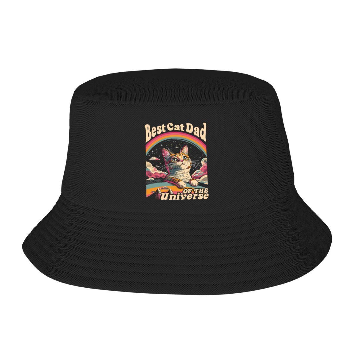

Custom Best Cat Dad In The Universe Beach Bucket Hat Women Unisex Unisex Summer FisherUnisex Cap