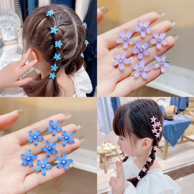 10/40 Stück Set Haarspange geflochtenes Haar kleine Blume Haarknöpfe Haarnadel Mädchen niedlicher Kopfschmuck Mädchen Mini Haarklammer Haarschmuck
