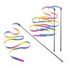 Rainbow Ribbon Cat Teaser Wand - Seven-Color Satin Strip Toy