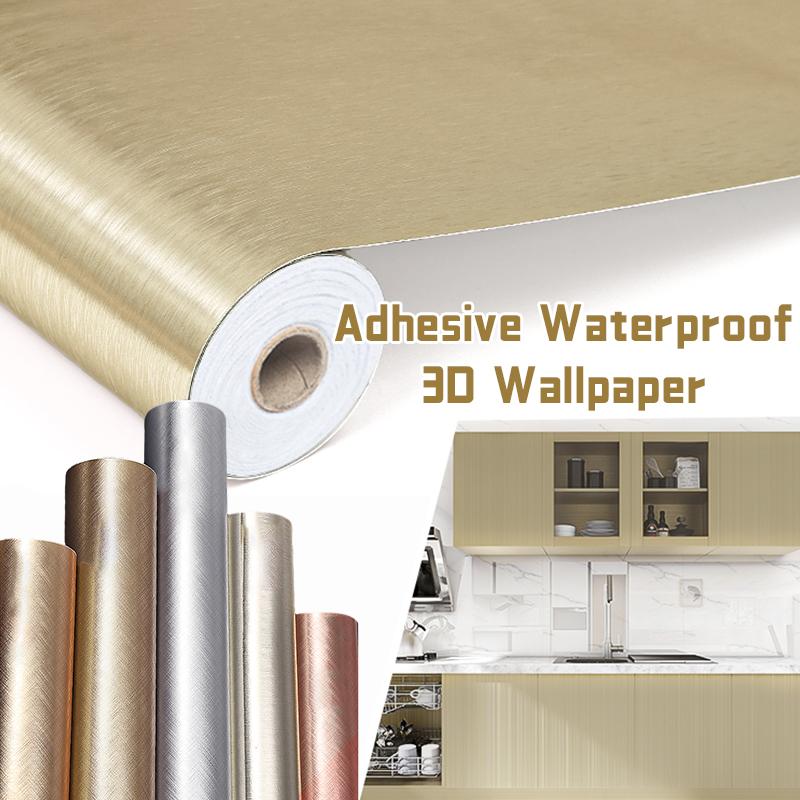 Refrigerator Door Sticker Self Adhesive Waterproof Wallpaper Metallic Color Fridge Door Room Kitchen Cabinet Renovation Sticker