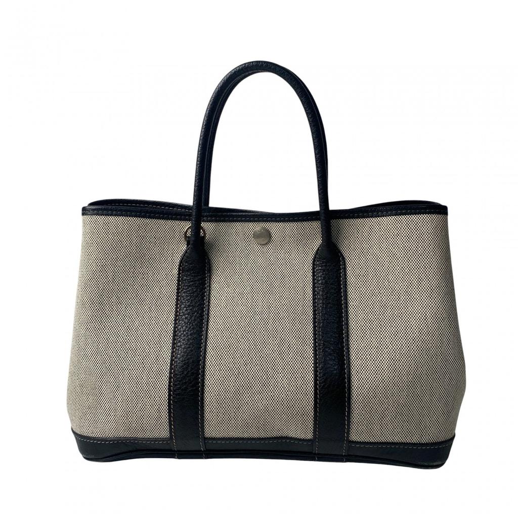 Used HERMESShoulder Bag Ivory/Navy Canvas/leather Women