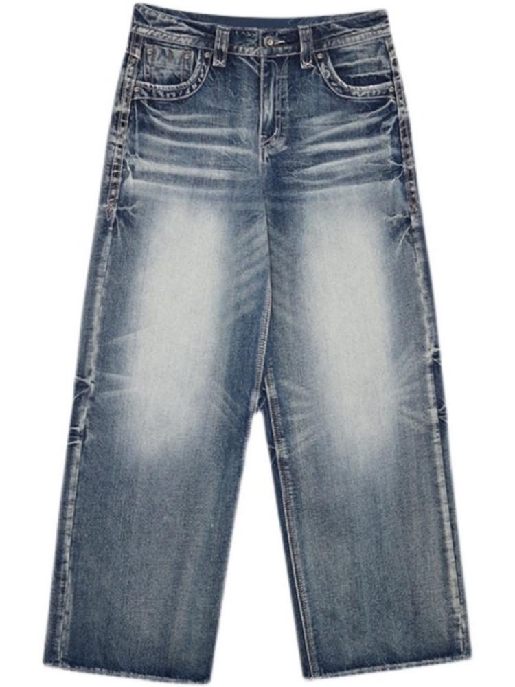 Y2k 2000s Vintage Baggy Jeans Woman Harajuku Streetwear Oversize Denim Pants Korean Style Gyaru Grunge Hip Hop Trousers