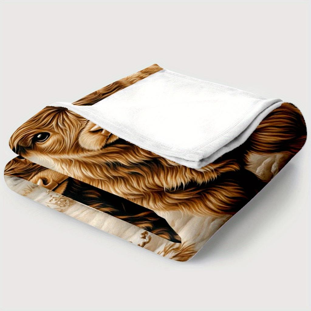 Highland Cow Winter Scene Flannel Blanket | Soft Warm All-Season Farmhouse Decor & Multi-Occasion Gift