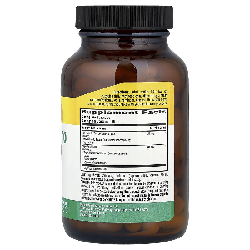 Saw Palmetto & Pygeum Extract, 90 Vegan Capsules