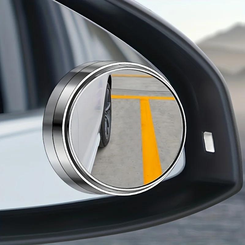 2Pcs Blind Spot Mirrors, Round HD Glass Convex 360° Wide Angle Side Rear View Mirror with ABS Housing for Cars SUV and Trucks