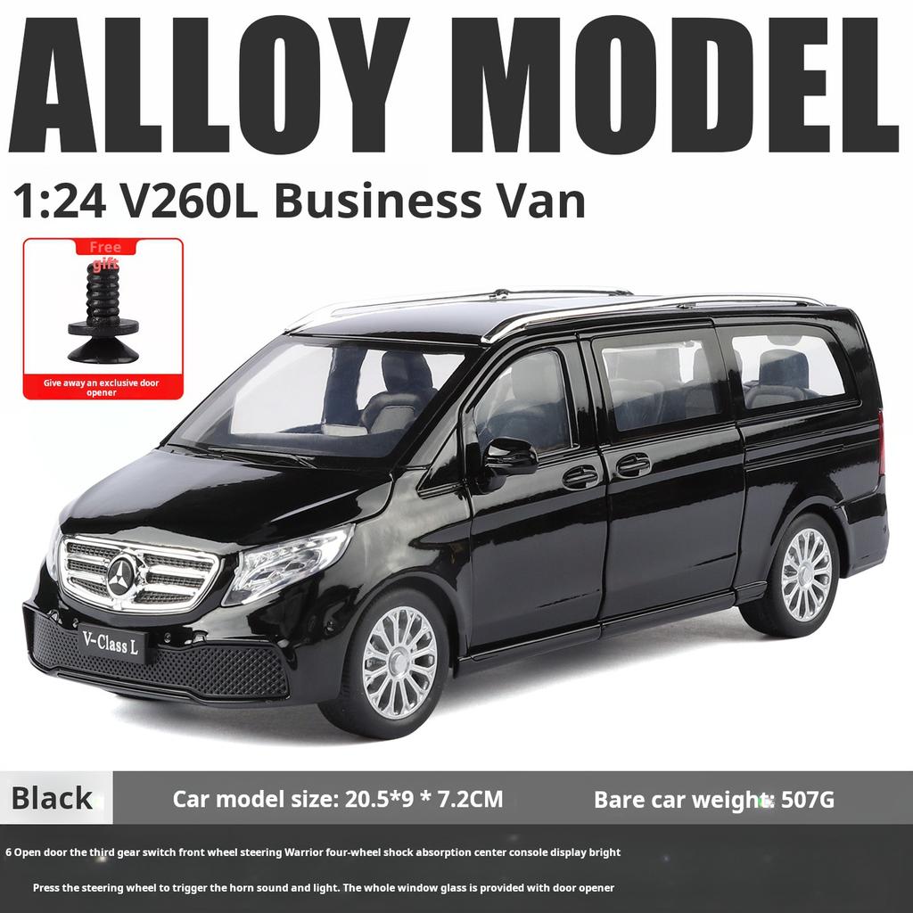 2026 1:24 Velký model V260L MPV Business Vehicle Simulace Slitina Model Vynikající Světlo & Zvuk Hračka Dětský Dárek Sběratelská Dekorace