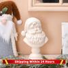 Miniatures Resin Figurines Christmas White Santa Claus Head Statue for Home Office Tabletop Decoration Ornament Xmas Gifts