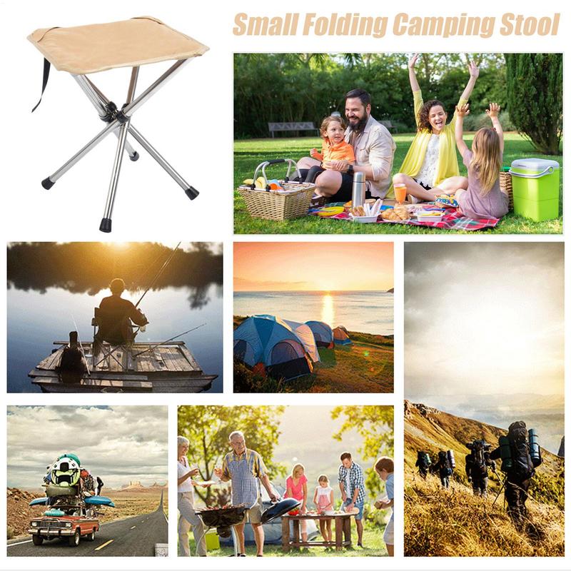 Small Camping Stool Fishing Chair Portable Stool Lightweight Stainless Steels Bracket Seat For Outdoor Gardening Fishing