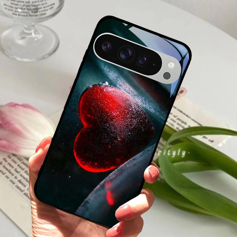 For Google Pixel 9 Pro XL Case Pixel9 Cute Animal Tempered Glass Phone Cover For GOOGLE PIXEL 9A Glass Protective Fundas Cases