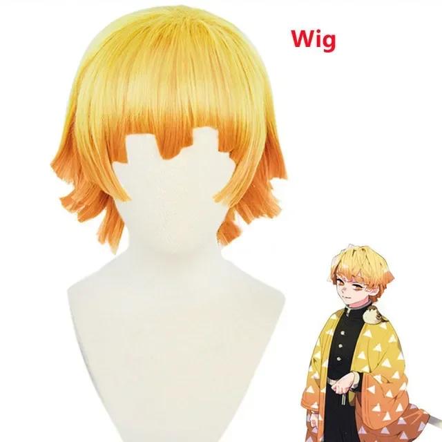 Costume Cosplay Kimono Uniforme Agatsuma Zenitsu Anime Demon Slayer Kimetsu No Yaiba per Adulti e Bambini Costumi per Feste di Halloween
