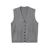 V-Neck Striped Knit Wool Sweater Vest for Middle-Aged and Elderly Women - Winter Style