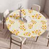 Plant Flower Patterns Round Tableclothes for Dining Table Fitted Table Protector Cover Elastic Edge Desk Decoration Waterproof