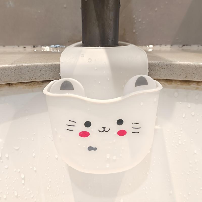 

Cute Cat Silicone Faucet Holder Sponge Storage Rack with Drainage Holes for Bathroom and Kitchen Space Saver