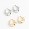 C-shaped cow horn thick earrings for women, stainless steel plated with 18k gold, low allergy twisted ring jewelry gift earrings