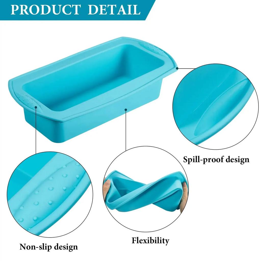 1pc Loaf Pans Silicone Bread  Banana Pan For Homemade Cake Meatloaf And Quiche Non-Stick Silicone Baking Mold Kitchen tool