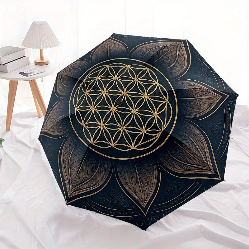 Lotus Mandala Wall Art: Spiritual Decor for Your SpaceUmbrella, Portable 3-Fold Compact Umbrella for Men & Women Gift