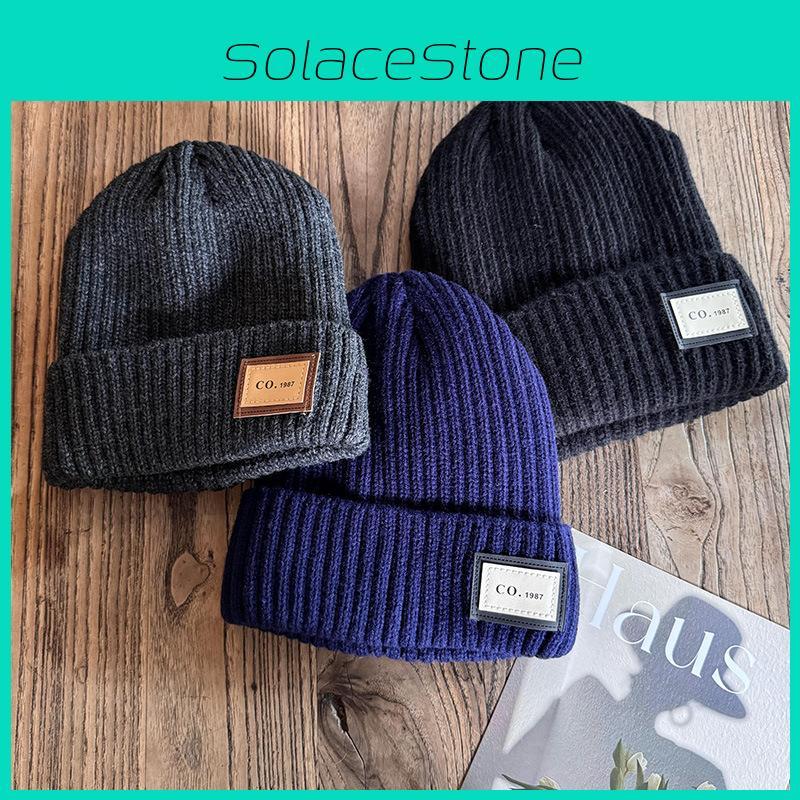Color Winter Solid Knit Hat Men Women Fleece Lined Beanie Design Weather Cold