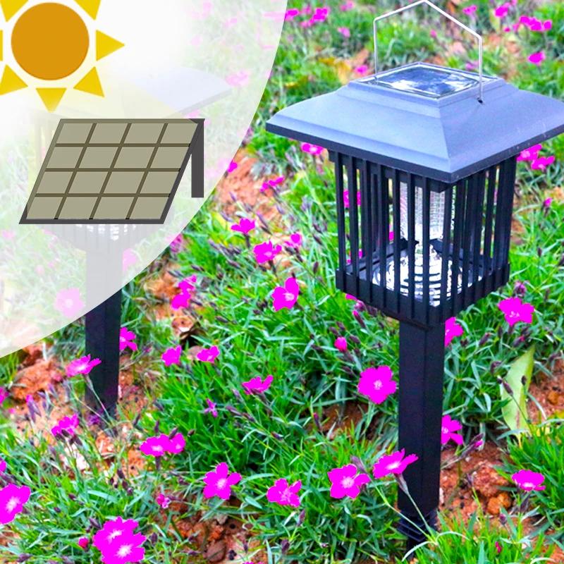 Outdoor Solar Mosquito Light, Water Resistant LED Light, Insect Trap, Electric Discharge, For Lawn, Garden, Courtyard