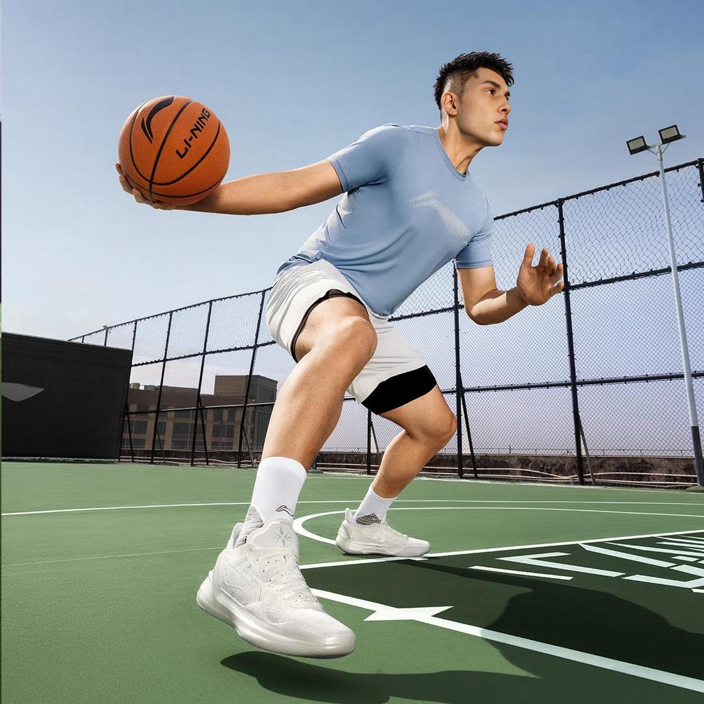 LiNing Blade 4 V2 White Pearl Shock Absorption Non-Slip Lightweight Rebound Low-Top Basketball Shoes Men Sneakers ABAU037-7
